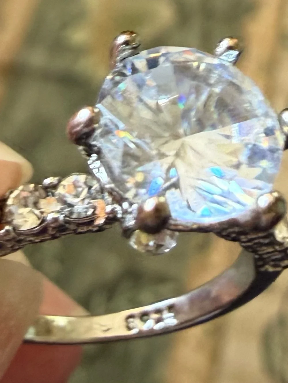Sterling Silver Cubic Zirconia Solitaire Ring Size 9